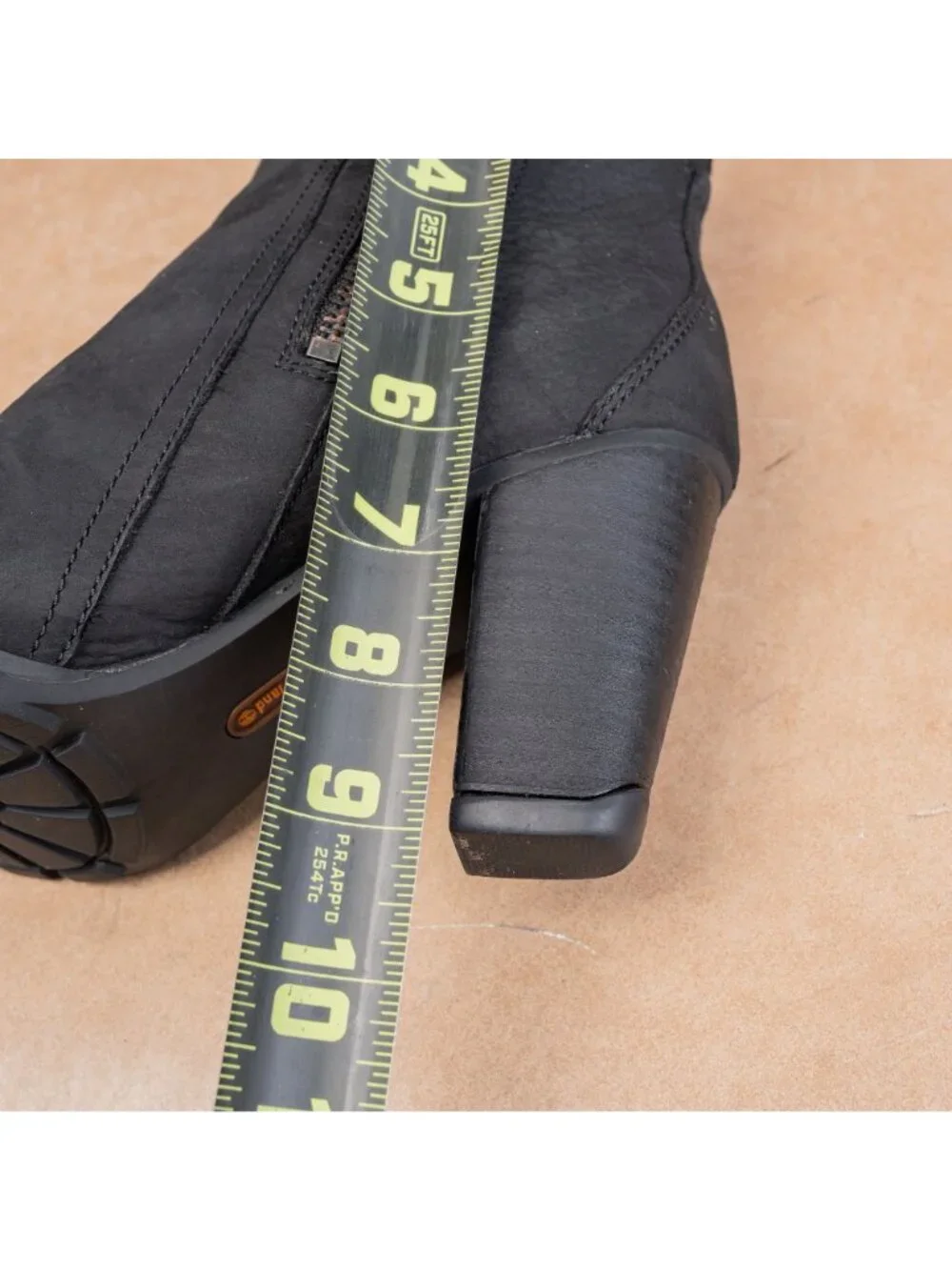 Timberland Women Stratton Black Nubuck Zip Fashion Heel Ankle Boots sz 8.5